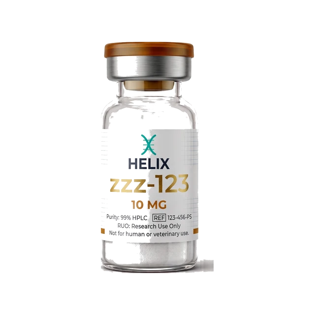 Photoreal product render of a peptide vial